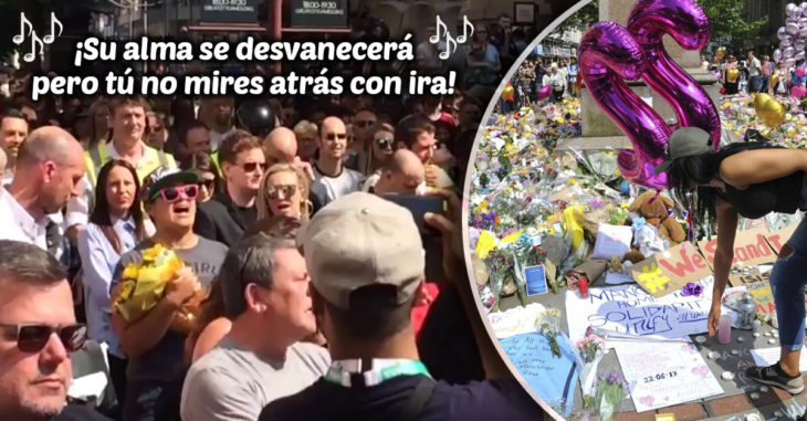 Gente de Manchester canta canción de Oasis tras guardar minuto de silencio