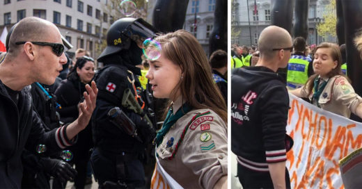 Lucie una joven scout que se enfrentó a los neonazis en una protesta