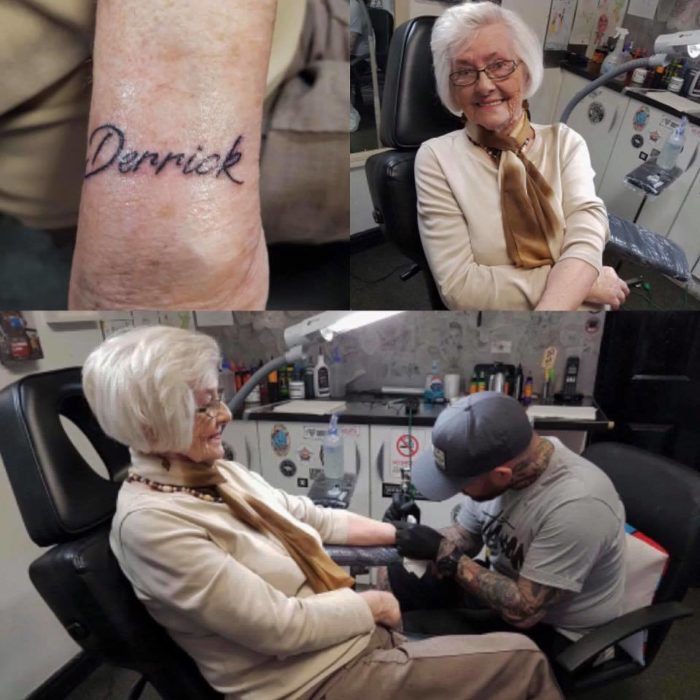 Mujer que quería tatuarse a los 82 años 