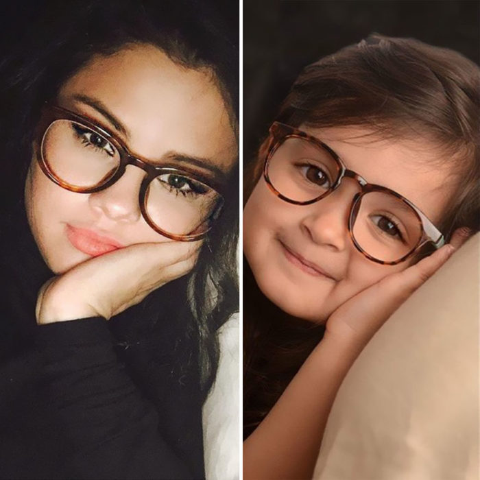 Niña imitando a Selena Gomez