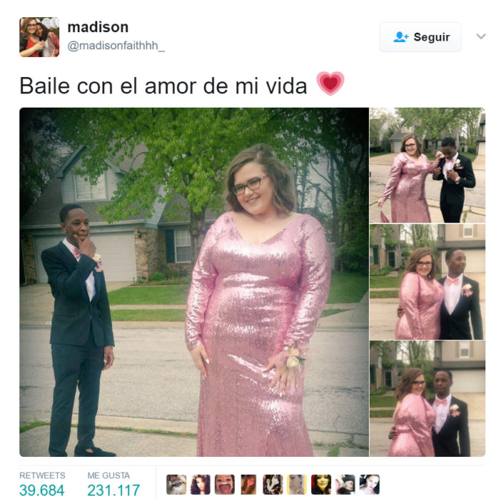 Publicación en twitter de una pareja que después recibió comentarios ofensivos 