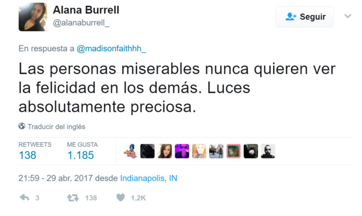 Comentario en respuesta de una chica que fue ofendida por su peso 