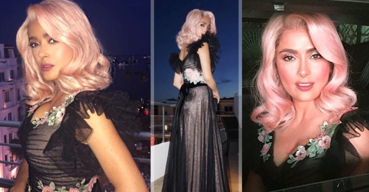 Salma Hayek sorprende en Cannes con increíble look de fantasía; ¡eligió cabello rosa pálido!