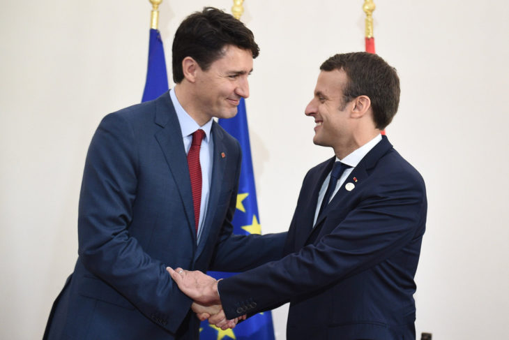 Trudeau y Macron 