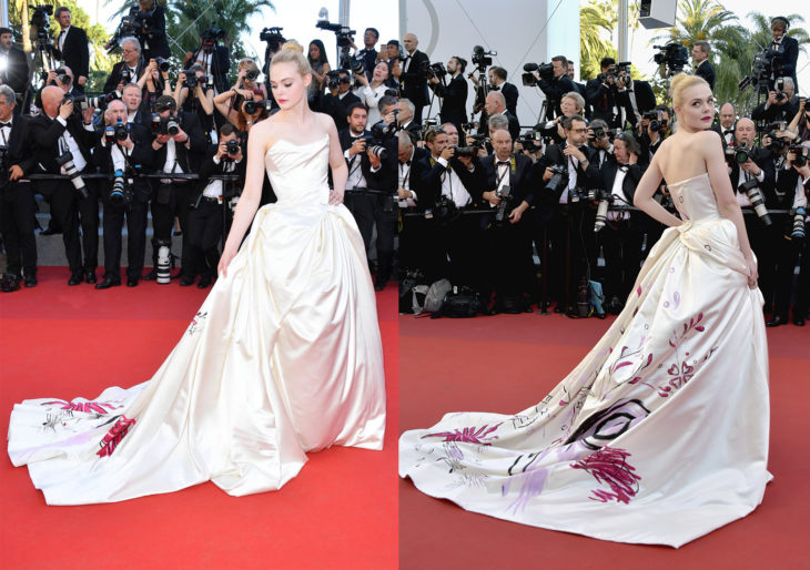 Elle Fanning usando un vestido Vivenne Westwood