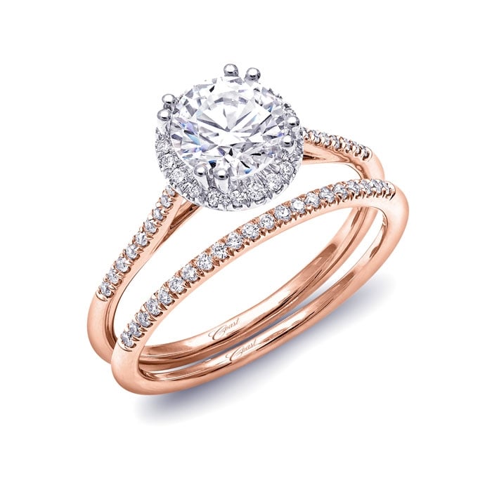 anillo compromiso rose gold 14