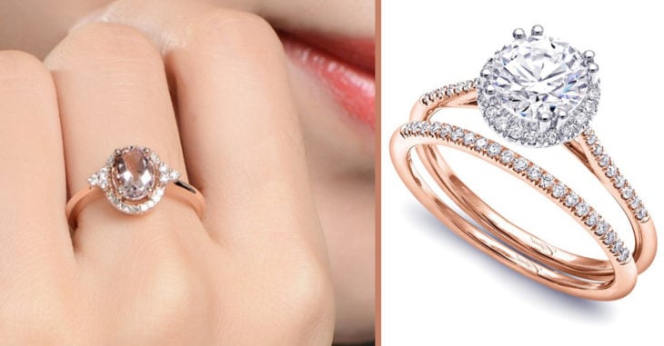 15 Preciosos diseños de anillos de compromiso con oro rosado, perfecto para las mujeres diferentes