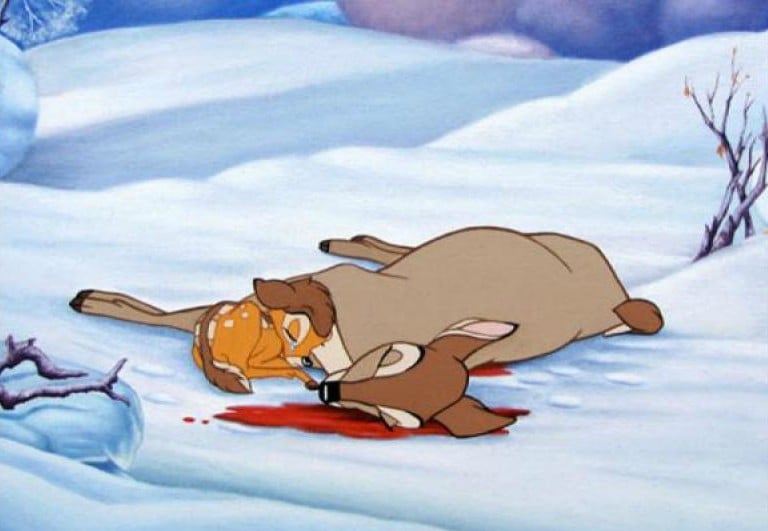 la muerte de la mamá de bambi