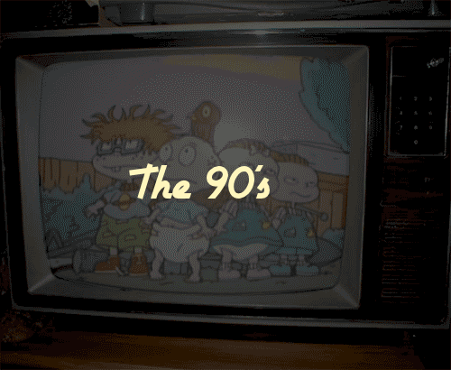 gif televisor y caricaturas de los 90s
