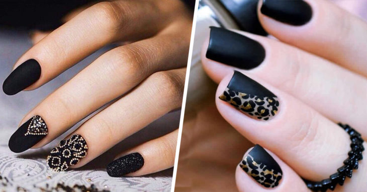 20 Originales diseños para uñas que sólo lograras con esmalte negro mate