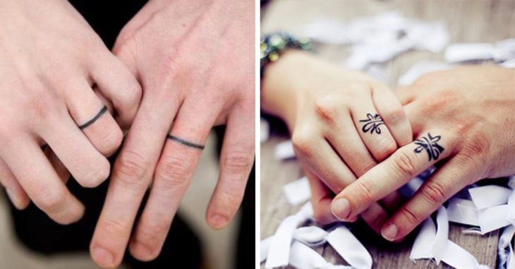 20 Parejas que prefirieron tatuar sus anillos de compromiso