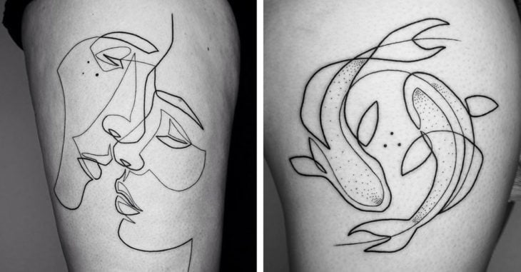 25 Increíbles diseños de tatuajes hechos con una sola línea