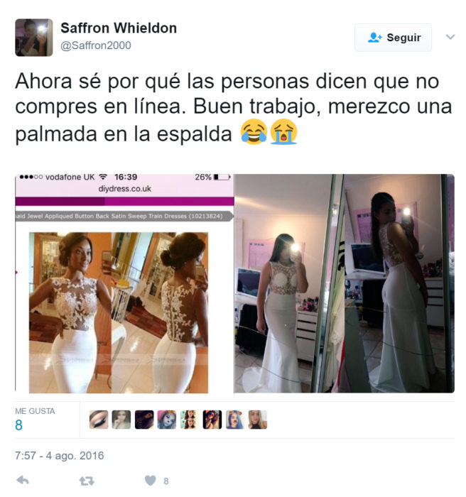 Vestidos comprados en línea que son un fraude 