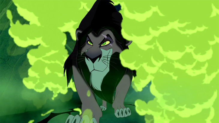 caricatura de leon scar villanos de Disney