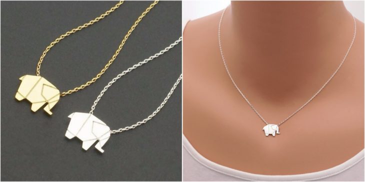 collar origami elefante