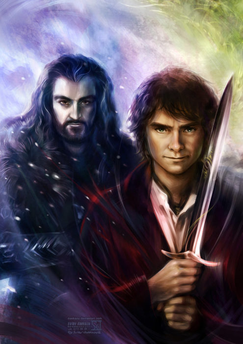 bilbo baggins y thorin escudo de roble