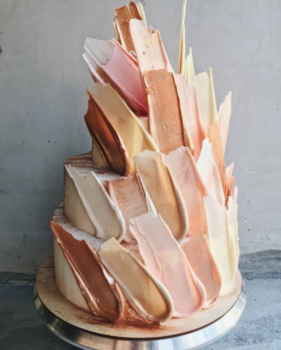 brushstroke cake salmon