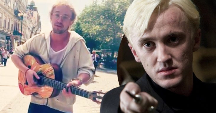Draco Malfoy deja la magia y ahora toca guitarra en las calles de Praga; no podrás reconocerlo