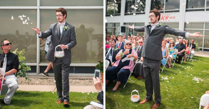 El hombre que fue la niña de las flores en una boda, es encantador