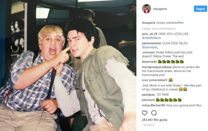 Foto en instagram de drake y josh 