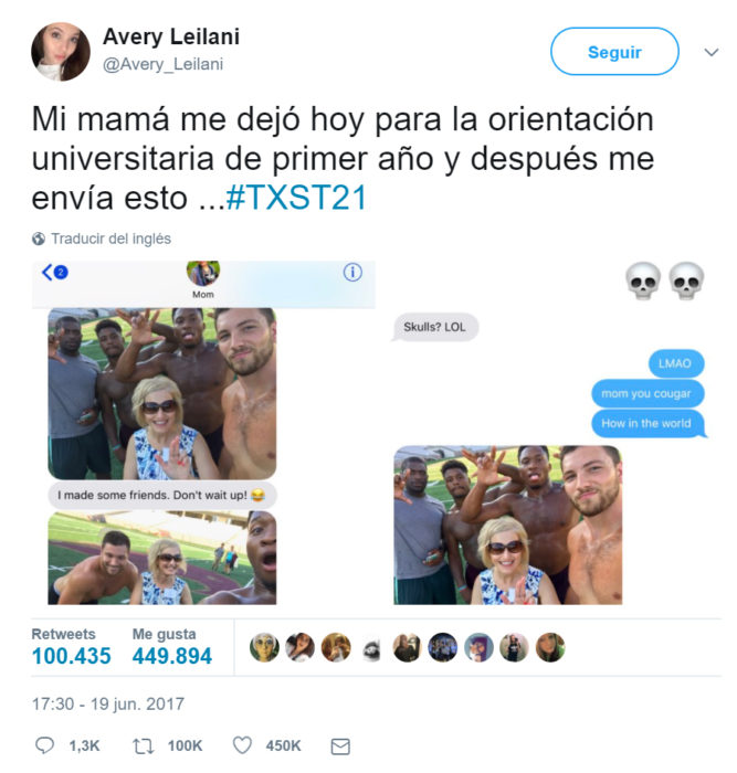 Mensajes entre una chica y su madre 