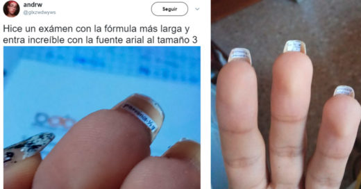 Esconde las fórmulas bajo las uñas y hace trampa en el examen; Internet lo corona como genio