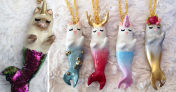 Artista crea collares con forma de gatitos-sirenas; y son lo más adorable que verás hoy