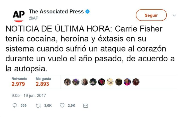 carrie fisher razones muerte 1