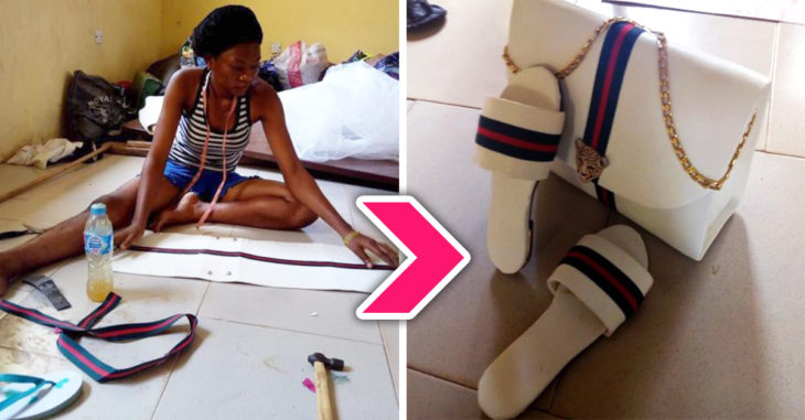 Chica nigeriana forja su propio exito al diseñar una linea de bolsos y zapatos hechos a mano