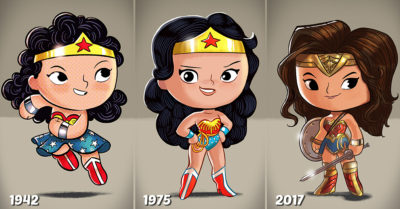10 Increíbles ilustraciones que muestran la evolución de actores y personajes famosos