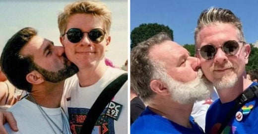Pareja gay recrea foto del orgullo 25 años después; demuestran que no es 'solo una etapa'