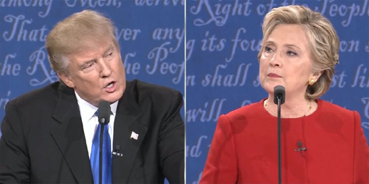 hombre y mujer durante debate 