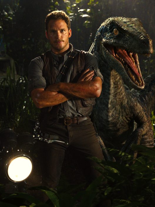 Chris Pratt en la película jurassic World 