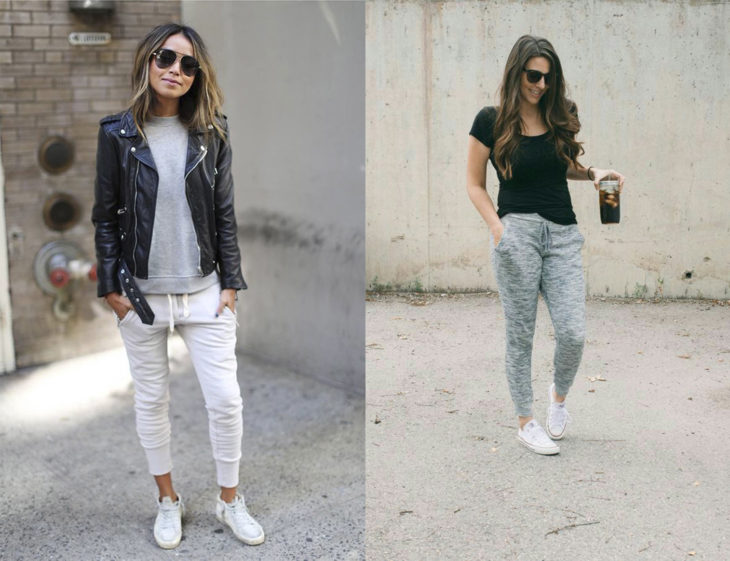 Chica usando unos jogger pants