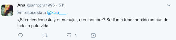 Respuesta a comentario machista en twitter 