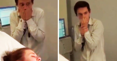 Padre primerizo asiste el parto de su hijo y reacciona de una manera inesperada; te hará reír a carcajadas