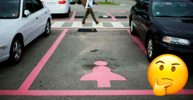 Estacionamiento solo para ellas; Aeropuerto ruso pinta cajones ros