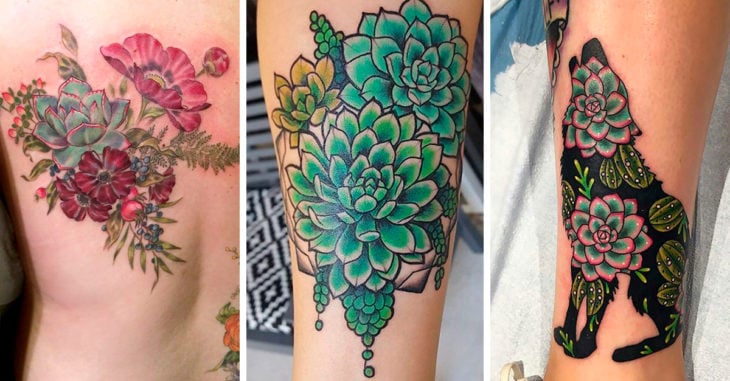 25 Increíbles diseños de tatuajes de suculentas, para quienes han sobrevivido a los golpes de la vida