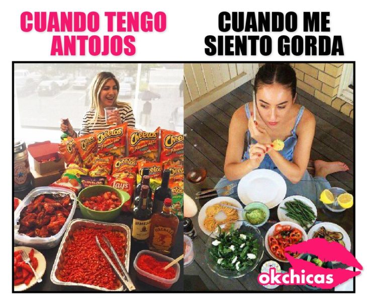 Meme chica antojos cuando te sientes gorda