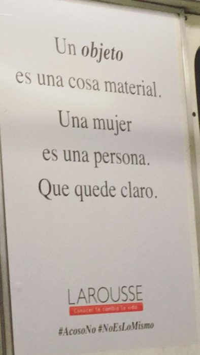 Campaña larousse acoso sexual mujer objeto