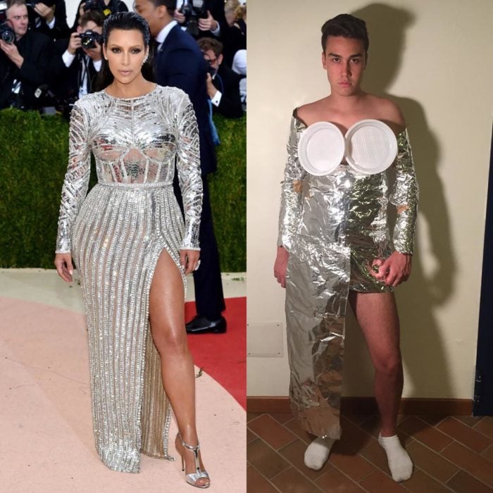 Kim Kardashian parodia con papel aluminio