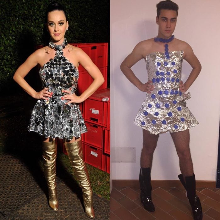 Parodia de Katy Perry vestido plata