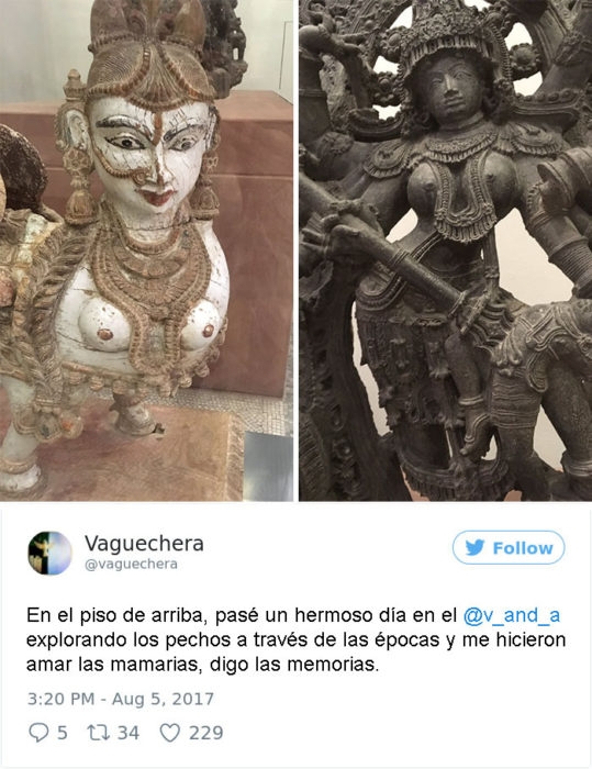 comentario sobre pechos en un museo