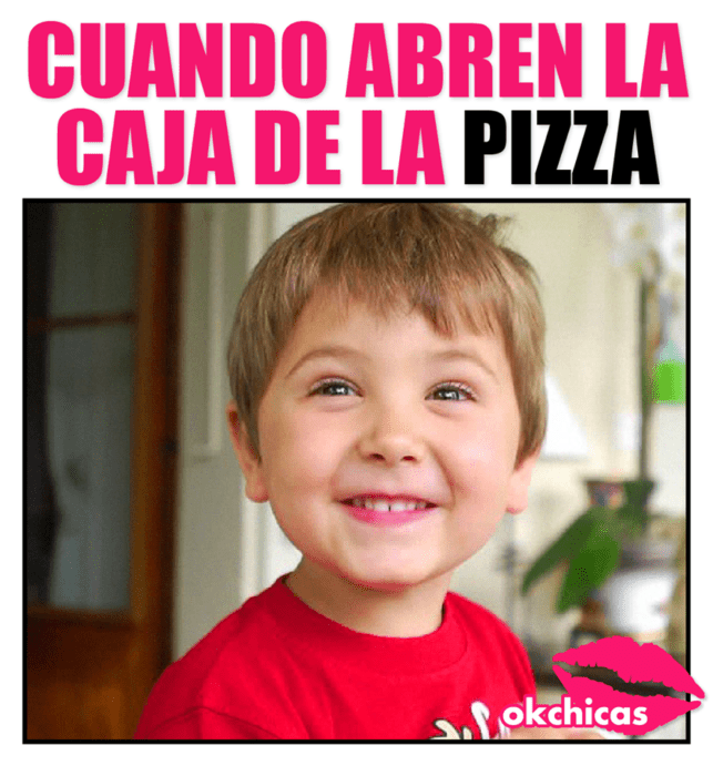 cuando abren la caja de pizza