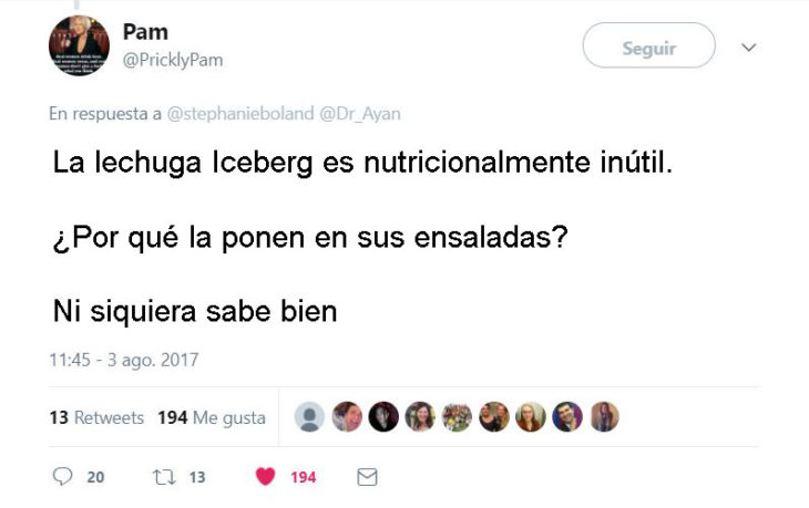 tuit sobre la lechuga