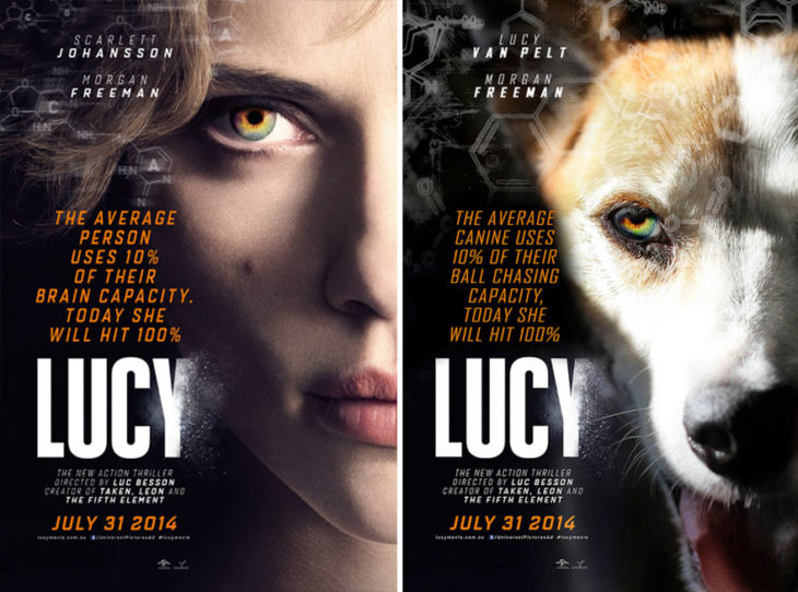 lucy póster con perro como protagonista