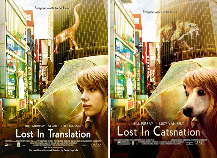 lost in traslation póster con perro como protagonista