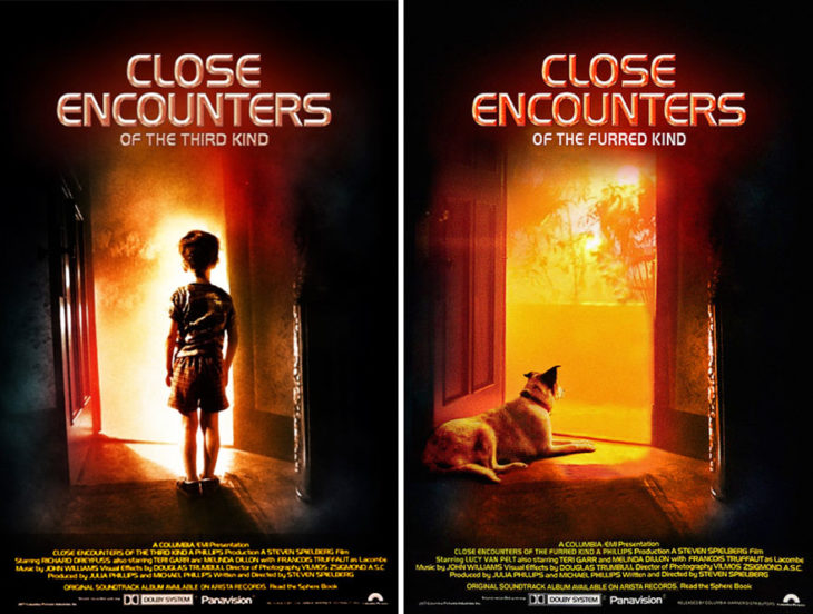 close encounters póster con perro como protagonista