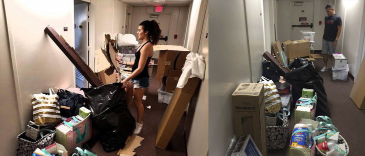 Chicas limpiando su habitación de Universidad 