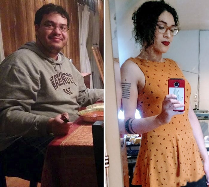 Personas mostrando la increíble transición antes y después de su cambio de sexo